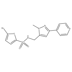 5-bromo-N-{[1-methyl-3-(pyridin-4-yl)-1H-pyrazol-5-yl]methyl}thiophene-2-sulfonamide Structure