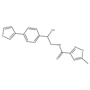 N-(2-hydroxy-2-(4-(thiophen-3-yl)phenyl)ethyl)-5-methylisoxazole-3-carboxamide结构式