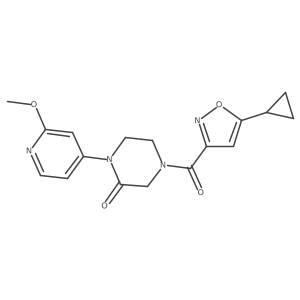 4-(5-Cyclopropyl-1,2-oxazole-3-carbonyl)-1-(2-methoxypyridin-4-yl)piperazin-2-one结构式