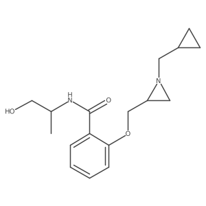2-[[1-(Cyclopropylmethyl)aziridin-2-yl]methoxy]-N-[(2S)-1-hydroxypropan-2-yl]benzamide结构式