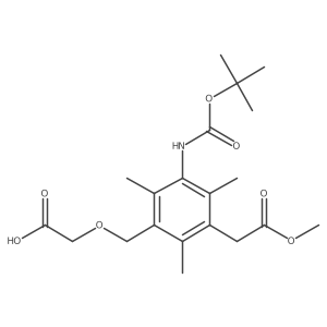 2-[(3-{[(Tert-butoxy)carbonyl]amino}-5-(2-methoxy-2-oxoethyl)-2,4,6-trimethylphenyl)methoxy]acetic acid Structure
