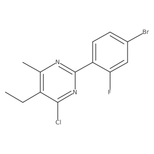 2-(4-Bromo-2-fluorophenyl)-4-chloro-5-ethyl-6-methylpyrimidine结构式