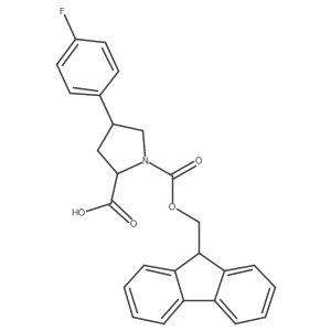 (2S,4R)-1-(((9H-fluoren-9-yl)methoxy)carbonyl)-4-(4-fluorophenyl)pyrrolidine-2-carboxylic acid结构式