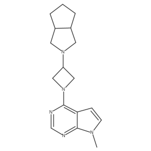 1-{7-methyl-7H-pyrrolo[2,3-d]pyrimidin-4-yl}-3-{octahydrocyclopenta[c]pyrrol-2-yl}azetidine Structure