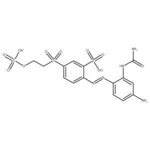 2-[2-[4-Amino-2-[(aminocarbonyl)amino]phenyl]diazenyl]-5-[[2-(sulfooxy)ethyl]sulfonyl]benzenesulfonic acid Structure