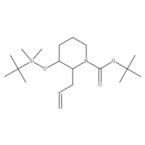 Tert-butyl 2-allyl-3-((tert-butyldimethylsilyl)oxy)piperidine-1-carboxylate结构式