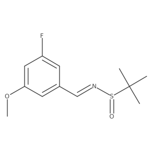(S,E)-N-(3-fluoro-5-methoxybenzylidene)-2-methylpropane-2-sulfinamide Structure