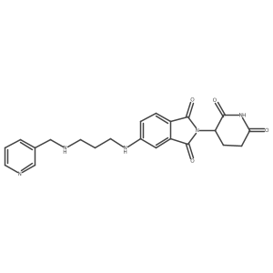 2-(2,6-Dioxo-3-piperidyl)-5-[3-(3-pyridylmethylamino)propylamino]isoindoline-1,3-dione结构式