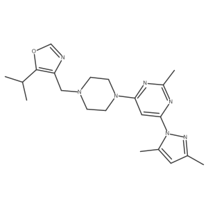 4-(3,5-dimethyl-1H-pyrazol-1-yl)-2-methyl-6-(4-{[5-(propan-2-yl)-1,3-oxazol-4-yl]methyl}piperazin-1-yl)pyrimidine Structure
