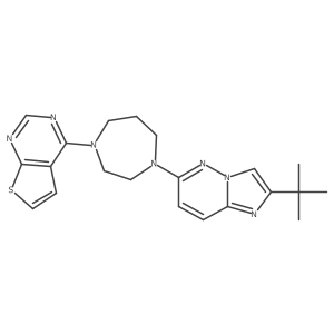 1-{2-Tert-butylimidazo[1,2-b]pyridazin-6-yl}-4-{thieno[2,3-d]pyrimidin-4-yl}-1,4-diazepane Structure