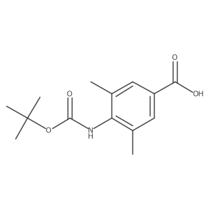 4-{[(Tert-butoxy)carbonyl]amino}-3,5-dimethylbenzoic acid结构式