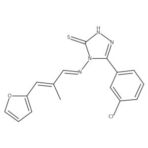 3-(3-Chlorophenyl)-4-((3-(furan-2-yl)-2-methylallylidene)amino)-1H-1,2,4-triazole-5(4H)-thione结构式