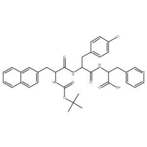 N-[(1,1-Dimethylethoxy)carbonyl]-3-(2-naphthalenyl)-D-alanyl-4-chloro-D-phenylalanyl-3-(3-pyridinyl)-D-alanine结构式
