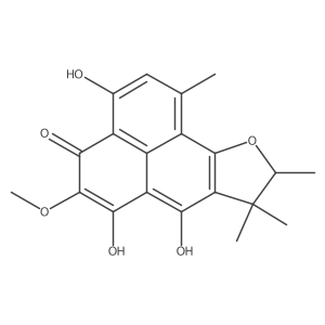 4H-Phenaleno(1,2-b)furan-4-one, 8,9-dihydro-3,6,7-trihydroxy-5-methoxy-1,8,8,9-tetramethyl-结构式