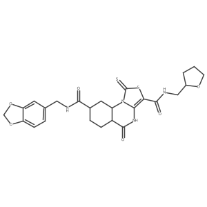 N8-[(2H-1,3-benzodioxol-5-yl)methyl]-5-oxo-N3-[(oxolan-2-yl)methyl]-1-sulfanylidene-1H,4H,5H-[1,3]thiazolo[3,4-a]quinazoline-3,8-dicarboxamide结构式