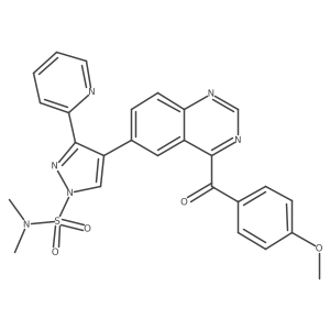 4-[4-(4-Methoxy-benzoyl)-quinazolin-6-yl]-3-pyridin-2-yl-pyrazole-1-sulfonic acid dimethylamide Structure