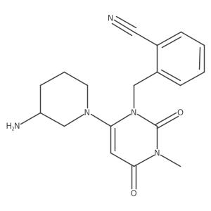 2-((6-(3-aminopiperidin-1-yl)-3-methyl-2,4-dioxo-3,4-dihydropyrimidin-1(2H)-yl)methyl)benzonitrile Structure