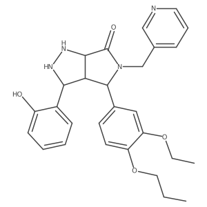 4-(3-Ethoxy-4-propoxyphenyl)-3-(2-hydroxyphenyl)-5-(pyridin-3-ylmethyl)-1,2,3,3a,4,6a-hexahydropyrrolo[3,4-c]pyrazol-6-one结构式