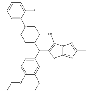 5-((4-Ethoxy-3-methoxyphenyl)(4-(2-fluorophenyl)piperazin-1-yl)methyl)-2-methylthiazolo[3,2-b][1,2,4]triazol-6-ol结构式