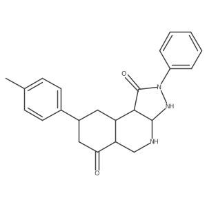 8-(4-Methylphenyl)-2-phenyl-3,3a,4,5,5a,7,8,9,9a,9b-decahydropyrazolo[3,4-c]isoquinoline-1,6-dione Structure