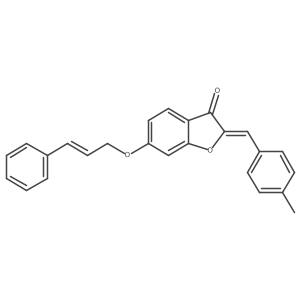 (2Z)-2-(4-methylbenzylidene)-6-{[(2E)-3-phenylprop-2-en-1-yl]oxy}-1-benzofuran-3(2H)-one Structure