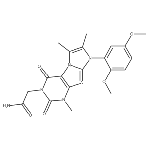 2-[8-(2,5-Dimethoxyphenyl)-1,6,7-trimethyl-2,4-dioxo-1,3,5-trihydro-4-imidazol ino[1,2-h]purin-3-yl]acetamide结构式