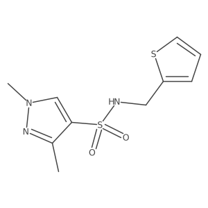 1,3-dimethyl-N-(thiophen-2-ylmethyl)-1H-pyrazole-4-sulfonamide结构式
