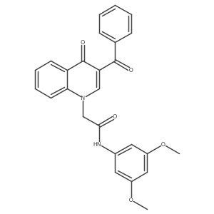 2-(3-benzoyl-4-oxoquinolin-1(4H)-yl)-N-(3,5-dimethoxyphenyl)acetamide结构式