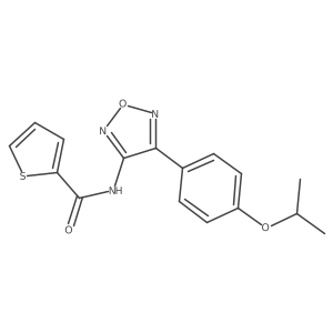 N-{4-[4-(propan-2-yloxy)phenyl]-1,2,5-oxadiazol-3-yl}thiophene-2-carboxamide结构式