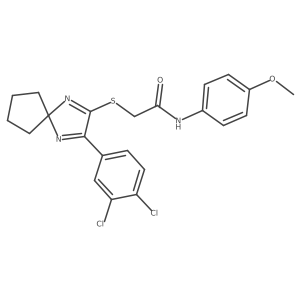 2-{[3-(3,4-Dichlorophenyl)-1,4-diazaspiro[4.4]nona-1,3-dien-2-YL]sulfanyl}-N-(4-methoxyphenyl)acetamide Structure