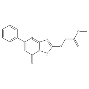 Methyl [(7-hydroxy-5-phenyl[1,2,4]triazolo[1,5-a]pyrimidin-2-yl)sulfanyl]acetate结构式