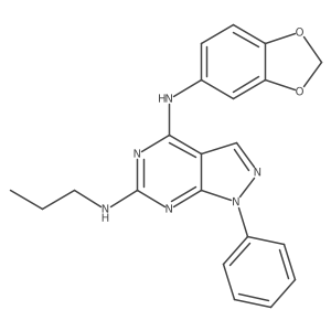 N4-(benzo[d][1,3]dioxol-5-yl)-1-phenyl-N6-propyl-1H-pyrazolo[3,4-d]pyrimidine-4,6-diamine结构式