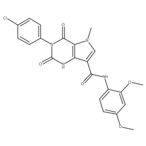 3-(4-chlorophenyl)-N-(2,4-dimethoxyphenyl)-5-methyl-2,4-dioxo-1H,2H,3H,4H,5H-pyrrolo[3,2-d]pyrimidine-7-carboxamide结构式