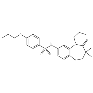 N-(3,3-dimethyl-4-oxo-5-propyl-2,3,4,5-tetrahydrobenzo[b][1,4]oxazepin-7-yl)-4-propoxybenzenesulfonamide结构式