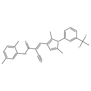 2-cyano-3-{2,5-dimethyl-1-[3-(trifluoromethyl)phenyl]-1H-pyrrol-3-yl}-N-(2,5-dimethylphenyl)prop-2-enamide结构式
