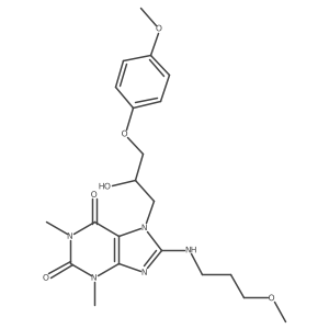 7-(2-hydroxy-3-(4-methoxyphenoxy)propyl)-8-((3-methoxypropyl)amino)-1,3-dimethyl-1H-purine-2,6(3H,7H)-dione Structure