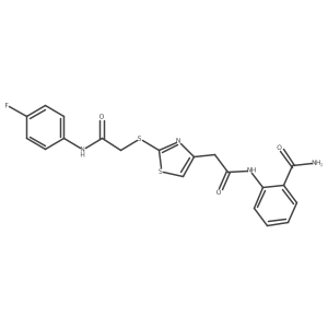 2-(2-(2-((2-((4-Fluorophenyl)amino)-2-oxoethyl)thio)thiazol-4-yl)acetamido)benzamide结构式