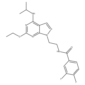 N-(2-(6-(ethylthio)-4-(isopropylamino)-1H-pyrazolo[3,4-d]pyrimidin-1-yl)ethyl)-3,4-difluorobenzamide Structure
