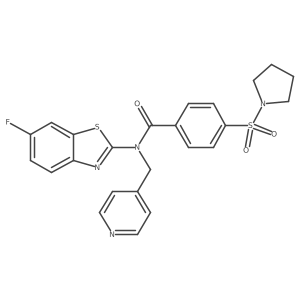 N-(6-fluoro-1,3-benzothiazol-2-yl)-N-[(pyridin-4-yl)methyl]-4-(pyrrolidine-1-sulfonyl)benzamide Structure