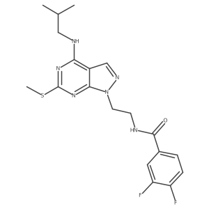 3,4-difluoro-N-(2-(4-(isobutylamino)-6-(methylthio)-1H-pyrazolo[3,4-d]pyrimidin-1-yl)ethyl)benzamide Structure