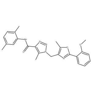 N-(2,5-dimethylphenyl)-1-{[2-(2-methoxyphenyl)-5-methyl-1,3-oxazol-4-yl]methyl}-5-methyl-1H-1,2,3-triazole-4-carboxamide结构式