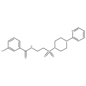 3-fluoro-N-(2-((4-(pyrimidin-2-yl)piperazin-1-yl)sulfonyl)ethyl)benzamide Structure