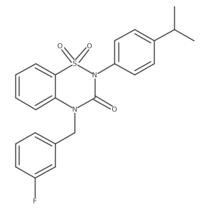 4-[(3-fluorophenyl)methyl]-2-[4-(propan-2-yl)phenyl]-3,4-dihydro-2H-1lambda6,2,4-benzothiadiazine-1,1,3-trione Structure