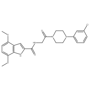 N~2~-{2-[4-(3-chlorophenyl)piperazino]-2-oxoethyl}-4,7-dimethoxy-1H-indole-2-carboxamide Structure