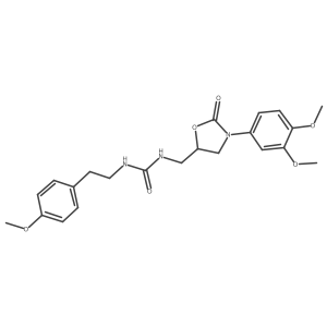 1-((3-(3,4-Dimethoxyphenyl)-2-oxooxazolidin-5-yl)methyl)-3-(4-methoxyphenethyl)urea结构式