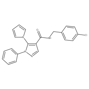 N-(4-chlorobenzyl)-1-phenyl-5-(1H-pyrrol-1-yl)-1H-pyrazole-4-carboxamide Structure