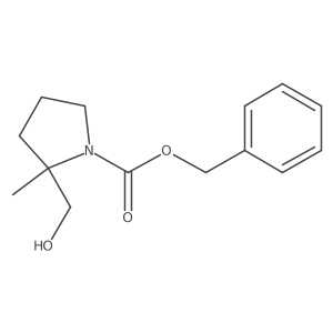benzyl (2S)-2-(hydroxymethyl)-2-methylpyrrolidine-1-carboxylate结构式