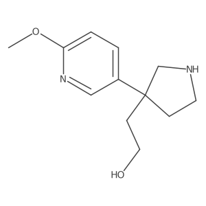 2-[3-(6-Methoxypyridin-3-yl)pyrrolidin-3-yl]ethanol结构式