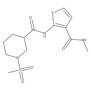 N-(3-(methylcarbamoyl)thiophen-2-yl)-1-(methylsulfonyl)piperidine-3-carboxamide结构式