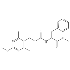 Methyl 2-{3-[4,6-dimethyl-2-(methylsulfanyl)pyrimidin-5-yl]propanamido}-3-phenylpropanoate Structure